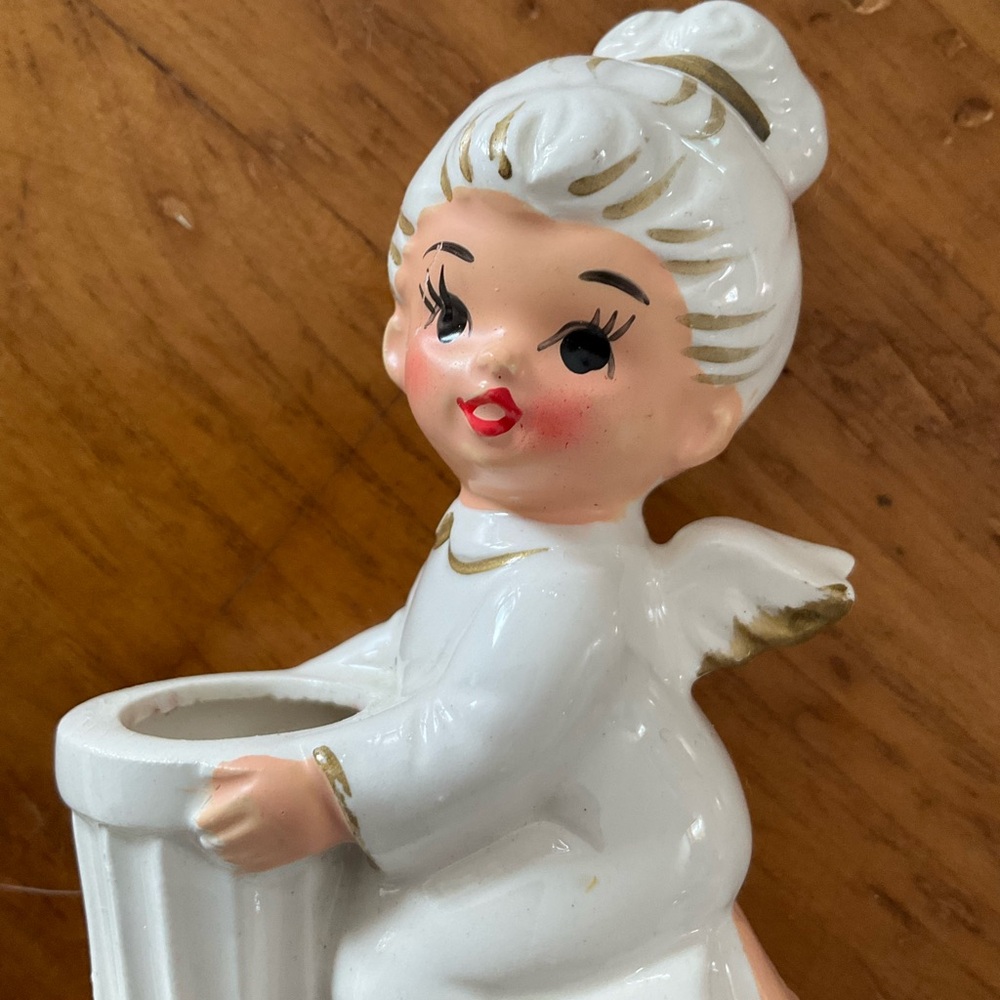 Vintage Ceramic Park Lane Angel Candle Holders - Picture 4 of 11